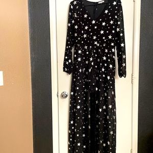 Jumpsuit. Sheer and shimmery stars. Jumpsuit shorts .